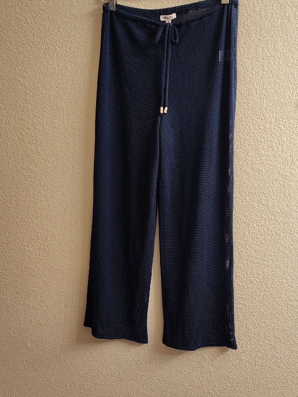 Marina Blu Women's Navy Size M Navy Blue Croshet Swim Sarong Pants A13 X